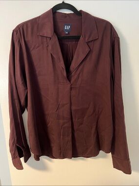 GAP Women's Deep Burgundy Relaxed blouse shirt